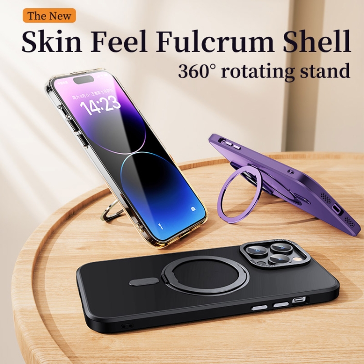 For iPhone 14 Pro 360 Rotating MagSafe Magnetic Skin Feel Phone Case(Black) For iPhone 14 Pro 360 Rotating MagSafe Magnetic Skin Feel Phone Case(Black)