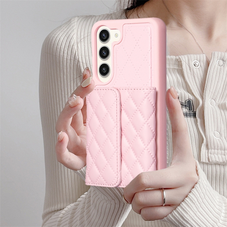 For Samsung Galaxy S23+ 5G Horizontal Wallet Rhombic Leather Phone Case(Pink) For Samsung Galaxy S23+ 5G Horizontal Wallet Rhombic Leather Phone Case(Pink)