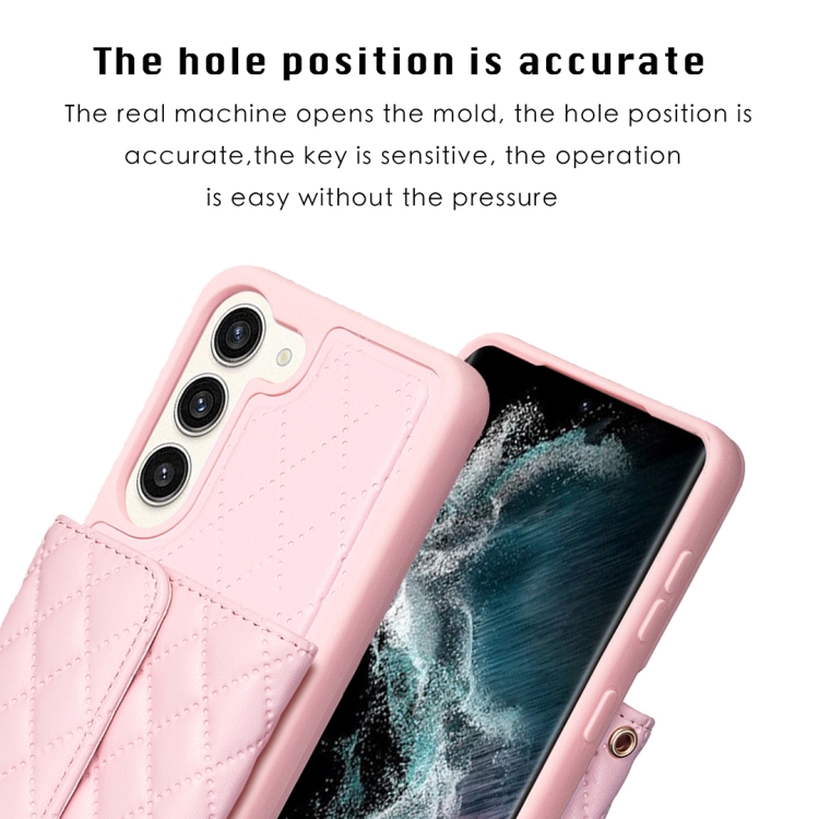 For Samsung Galaxy S23+ 5G Horizontal Wallet Rhombic Leather Phone Case(Pink) For Samsung Galaxy S23+ 5G Horizontal Wallet Rhombic Leather Phone Case(Pink)