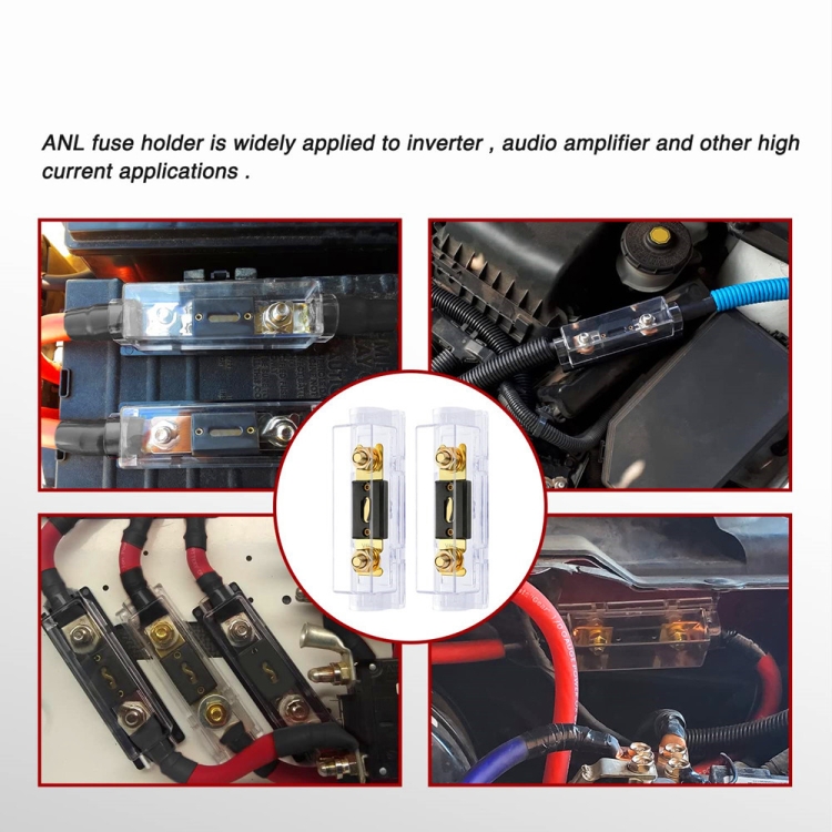 2 in 1 ANL Portafusibile per auto Protezione elettrica Coperchio isolante,  Corrente: 120A