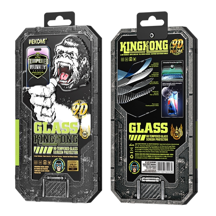 For iPhone 14 WK WTP-067 King Kong Vacha 9D Curved Privacy Tempered Glass Film(Black) For iPhone 14 WK WTP-067 King Kong Vacha 9D Curved Privacy Tempered Glass Film(Black)