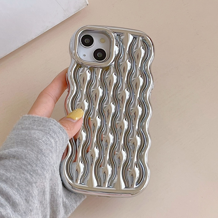For iPhone 13 Pro Wavy Electroplating TPU Phone Case(Silver) For iPhone 13 Pro Wavy Electroplating TPU Phone Case(Silver)