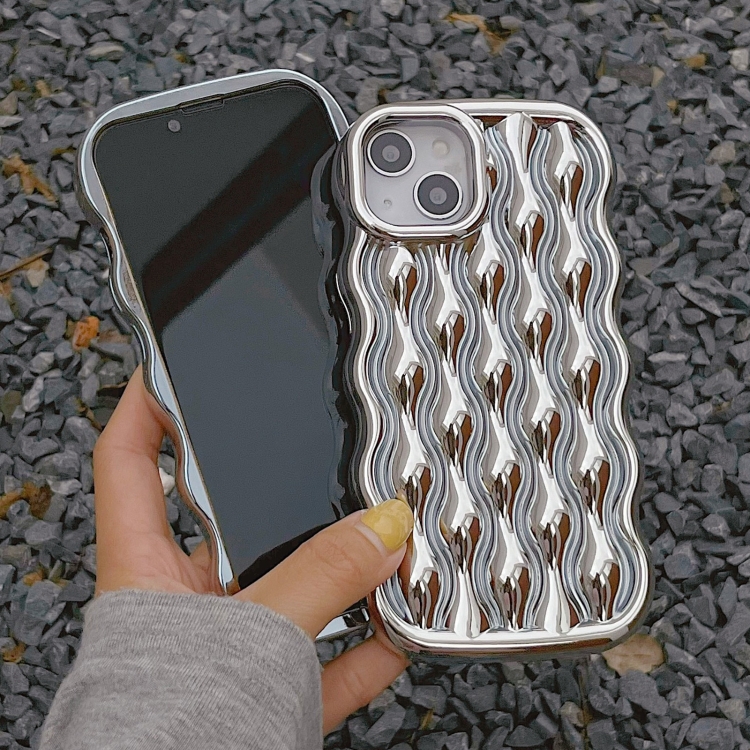 For iPhone 13 Pro Wavy Electroplating TPU Phone Case(Silver) For iPhone 13 Pro Wavy Electroplating TPU Phone Case(Silver)