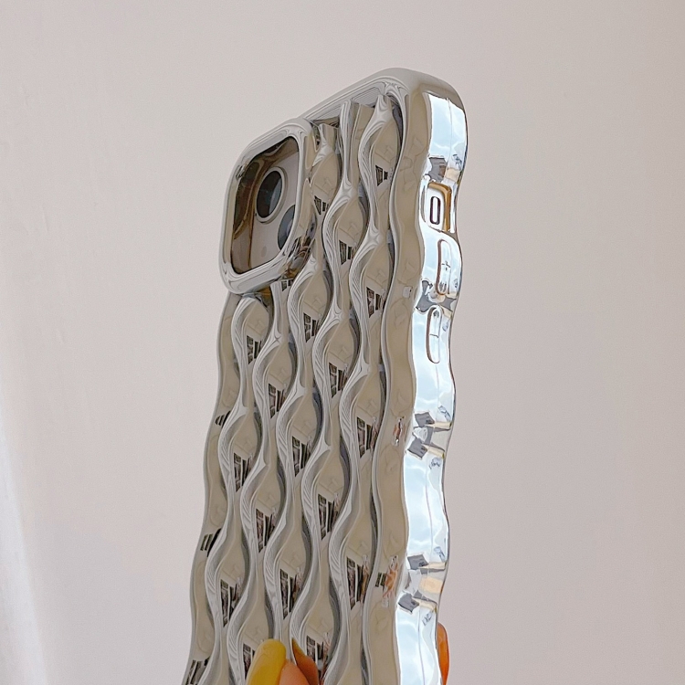 For iPhone 13 Pro Wavy Electroplating TPU Phone Case(Silver) For iPhone 13 Pro Wavy Electroplating TPU Phone Case(Silver)