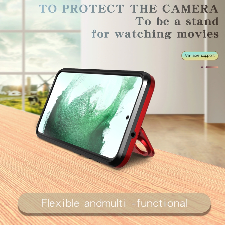 For Samsung Galaxy S22 Ultra 5G MagSafe Magnetic Invisible Camera Holder Phone Case(Red) For Samsung Galaxy S22 Ultra 5G MagSafe Magnetic Invisible Camera Holder Phone Case(Red)