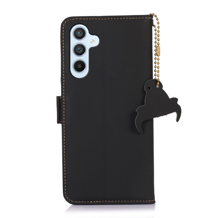 For Samsung Galaxy S24 5G Genuine Leather Magnetic RFID Leather Phone Case(Black) For Samsung Galaxy S24 5G Genuine Leather Magnetic RFID Leather Phone Case(Black)
