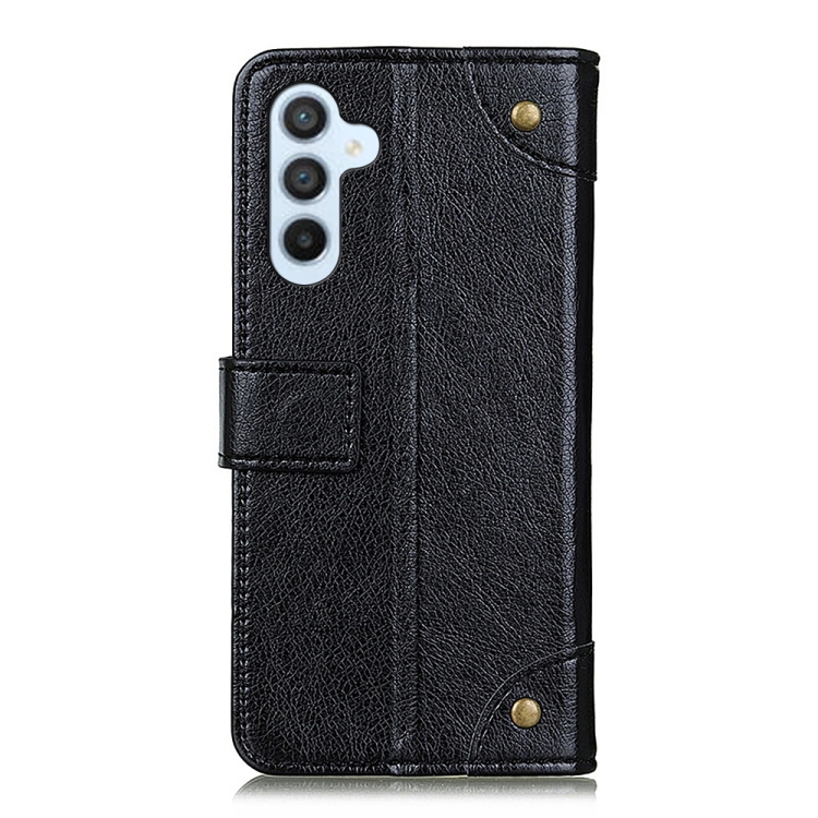 For Samsung Galaxy S23 FE 5G Copper Buckle Nappa Texture Leather Phone Case(Black) For Samsung Galaxy S23 FE 5G Copper Buckle Nappa Texture Leather Phone Case(Black)