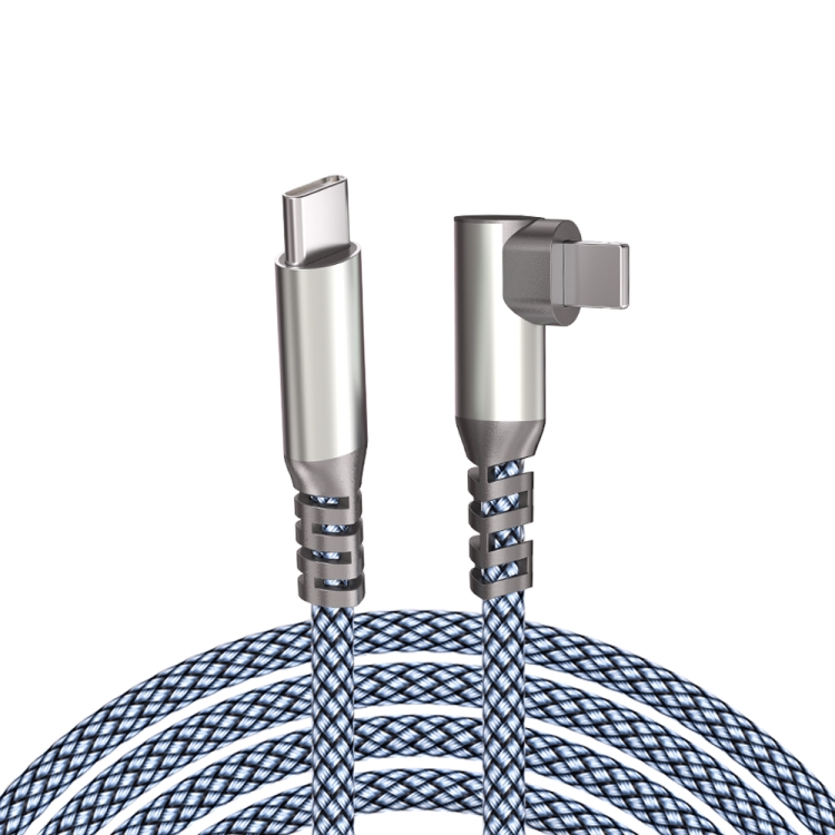 1m 9V 3A 480Mbps USB-C / Type-C to 8 Pin Elbow Charging Data-sync Cable(Grey) 1m 9V 3A 480Mbps USB-C / Type-C to 8 Pin Elbow Charging Data-sync Cable(Grey)