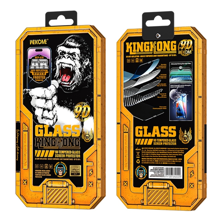 For iPhone 14 Pro WK WTP-070 King Kong Vacha 9D Curved AR Frosted Tempered Glass Film(Black) For iPhone 14 Pro WK WTP-070 King Kong Vacha 9D Curved AR Frosted Tempered Glass Film(Black)