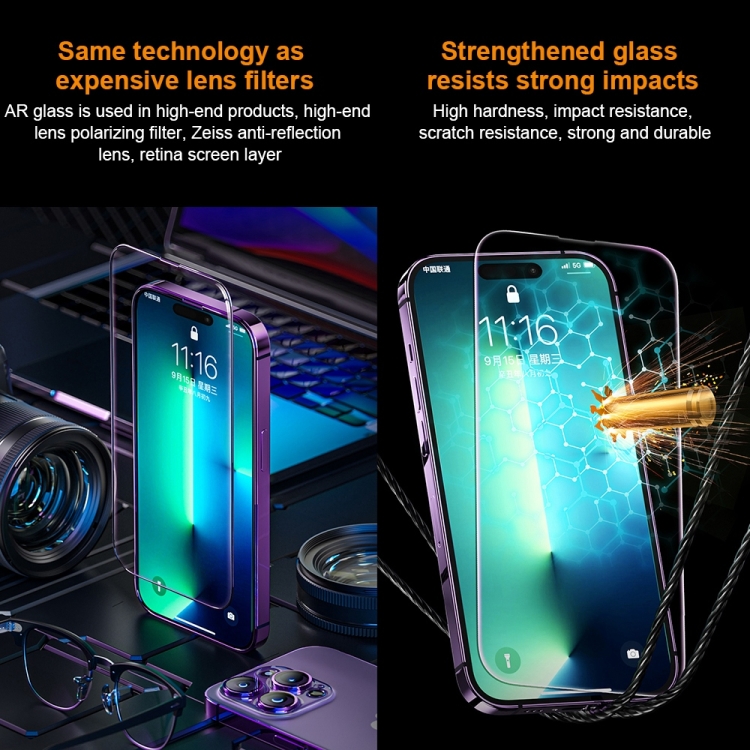 For iPhone 14 Pro WK WTP-070 King Kong Vacha 9D Curved AR Frosted Tempered Glass Film(Black) For iPhone 14 Pro WK WTP-070 King Kong Vacha 9D Curved AR Frosted Tempered Glass Film(Black)