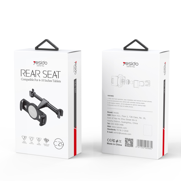 Yesido C29 Car Rear Seat Tablet Holder(Black) Yesido C29 Car Rear Seat Tablet Holder(Black)