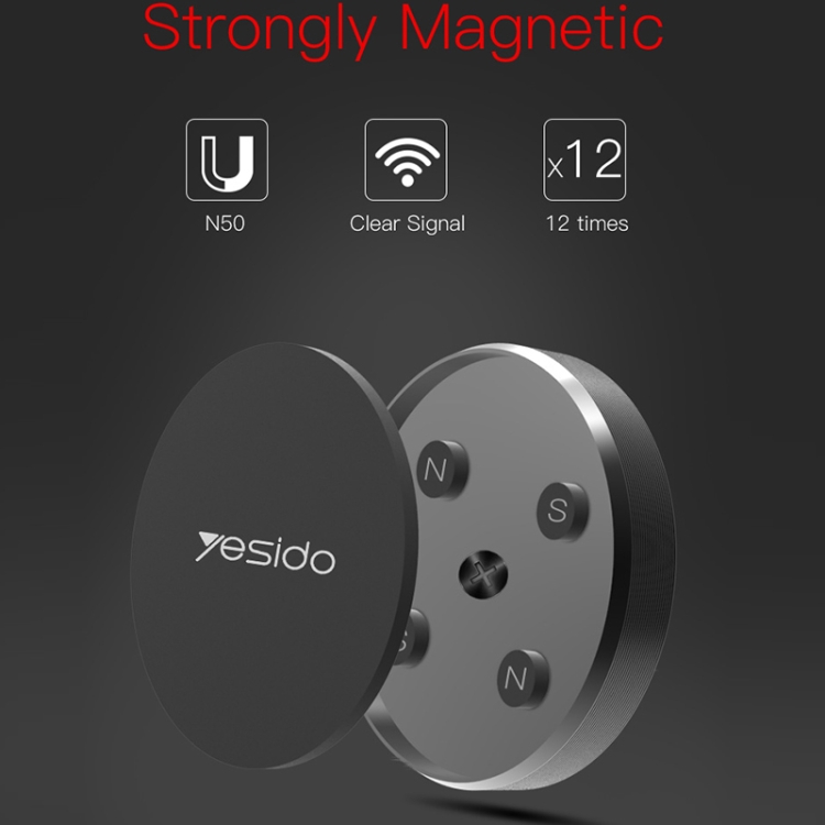 Yesido C38 Car Round Plate Magnetic Phone Holder(Black) Yesido C38 Car Round Plate Magnetic Phone Holder(Black)