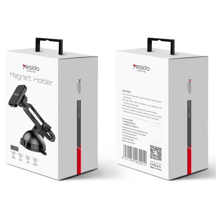 Yesido C39 Car Windshield Telescopic Magnetic Phone Holder(Black) Yesido C39 Car Windshield Telescopic Magnetic Phone Holder(Black)
