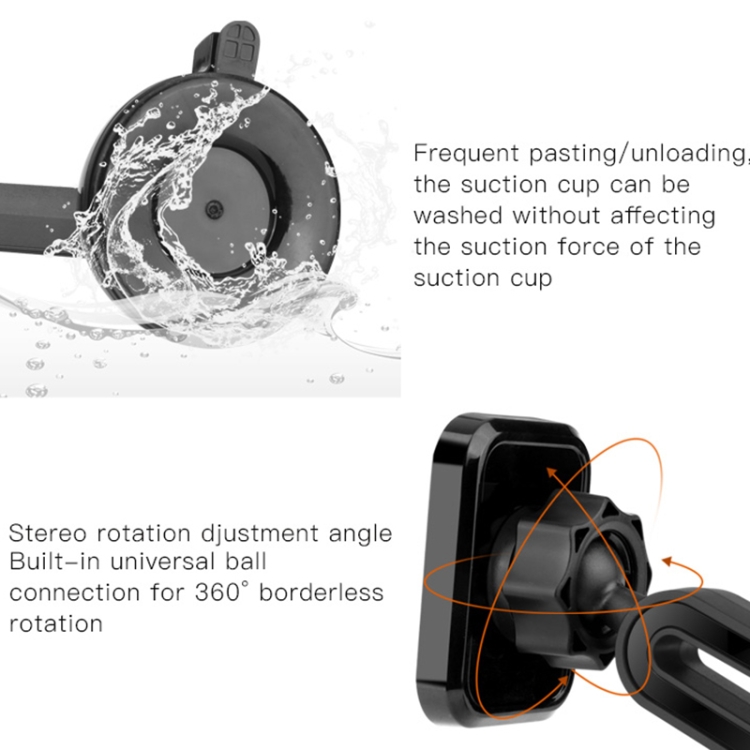 Yesido C39 Car Windshield Telescopic Magnetic Phone Holder(Black) Yesido C39 Car Windshield Telescopic Magnetic Phone Holder(Black)