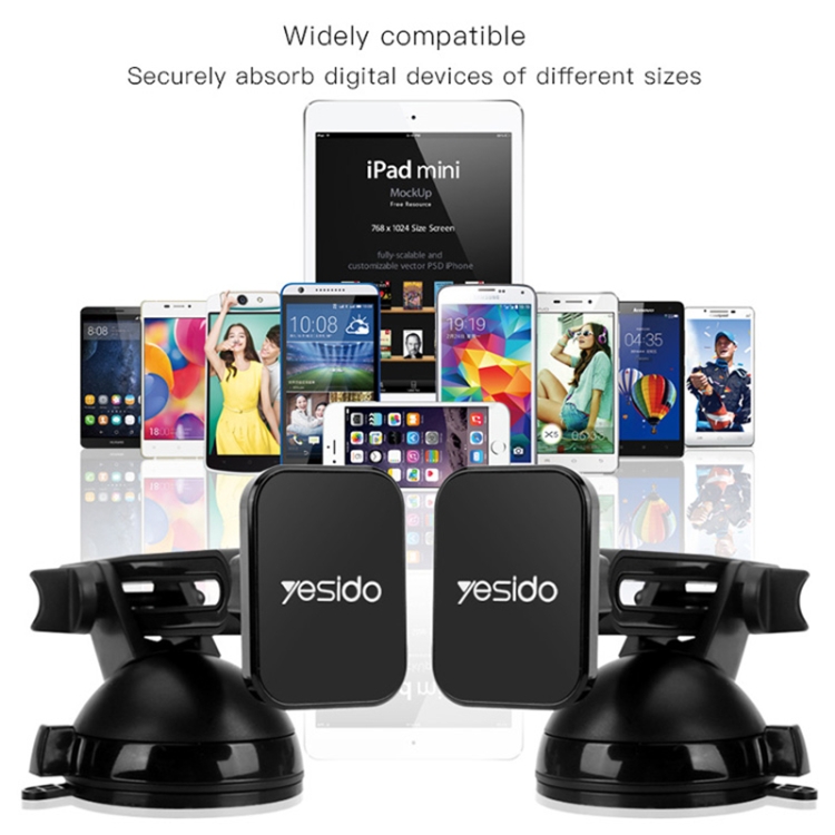 Yesido C39 Car Windshield Telescopic Magnetic Phone Holder(Black) Yesido C39 Car Windshield Telescopic Magnetic Phone Holder(Black)