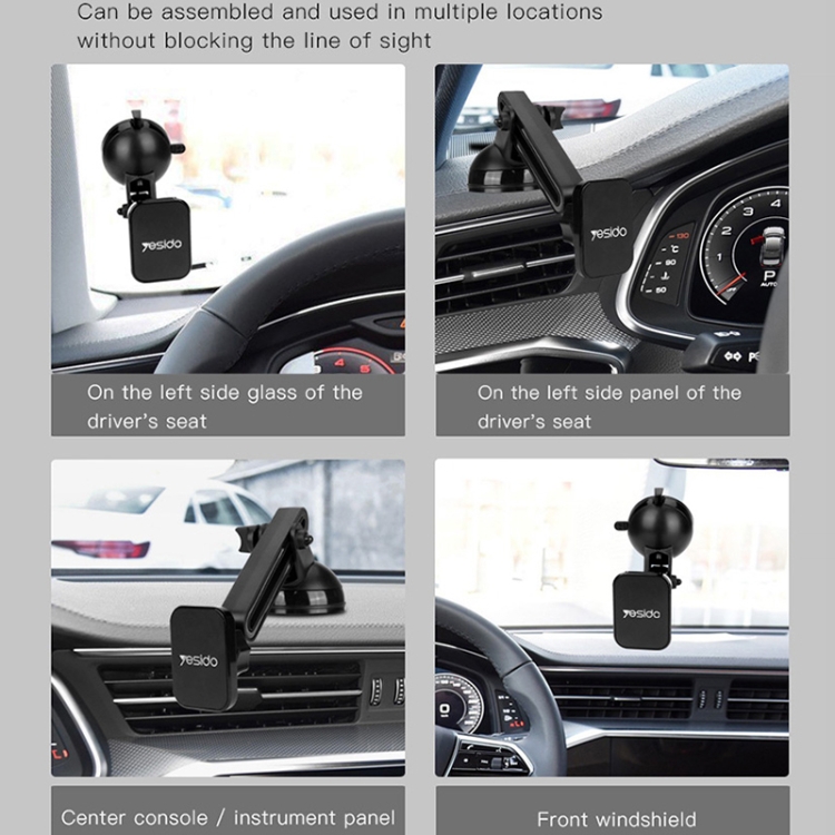 Yesido C39 Car Windshield Telescopic Magnetic Phone Holder(Black) Yesido C39 Car Windshield Telescopic Magnetic Phone Holder(Black)