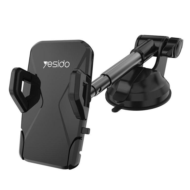 Yesido C40 Car Foldable 360 Degree Rotation Automatic Clip Phone Holder(Black) - 1