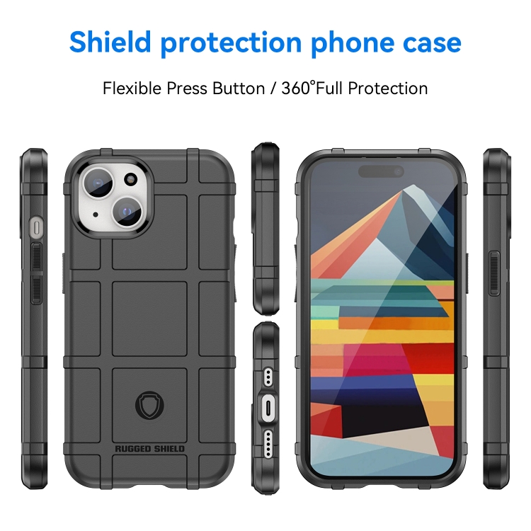 For iPhone 15 Full Coverage Shockproof TPU Phone Case(Black) For iPhone 15 Full Coverage Shockproof TPU Phone Case(Black)