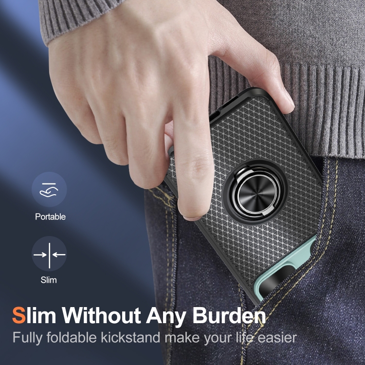 For Samsung Galaxy S23+ 5G Sliding Camshield Armor Phone Case with Ring Holder(Grey Green Black)