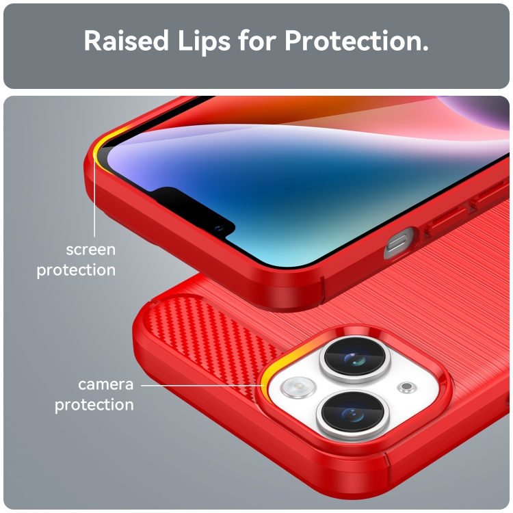 【Iphone15】カーボンテクスチャ レンズフィルム付き　レッド Iphone15】カーボンテクスチャ レンズフィルム付きレッド