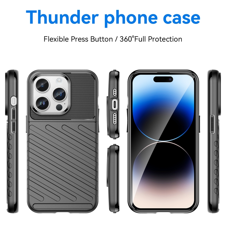 Para Xiaomi Poco M6 Pro Thunderbolt Funda protectora suave de TPU a prueba  de golpes para teléfono (Negro)