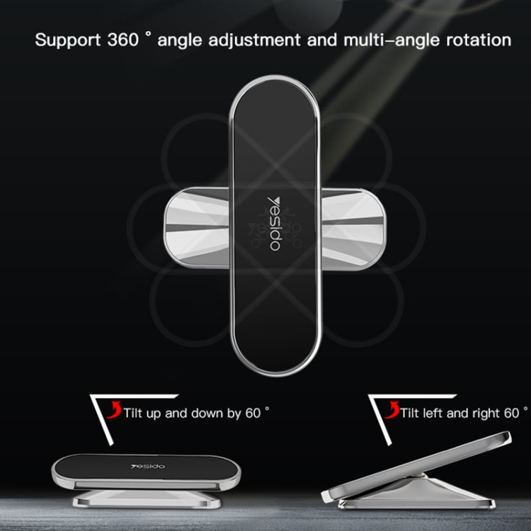 Yesido C82 Car 360 Degree Rotation Strong Magnetic Phone Holder(Silver)
