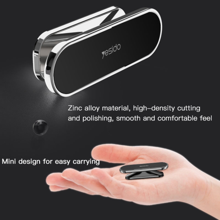 Yesido C82 Car 360 Degree Rotation Strong Magnetic Phone Holder(Silver)