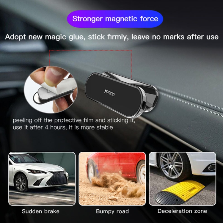 Yesido C82 Car 360 Degree Rotation Strong Magnetic Phone Holder(Silver)