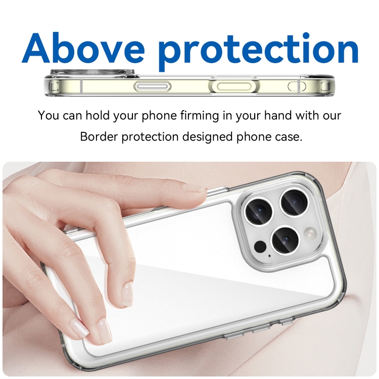 For iPhone 16 Pro Colorful Series Acrylic + TPU Phone Case(Transparent) For iPhone 16 Pro Colorful Series Acrylic + TPU Phone Case(Transparent)