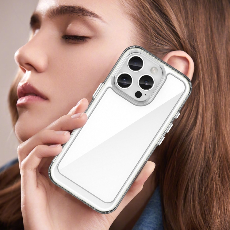 For iPhone 16 Pro Colorful Series Acrylic + TPU Phone Case(Transparent) For iPhone 16 Pro Colorful Series Acrylic + TPU Phone Case(Transparent)