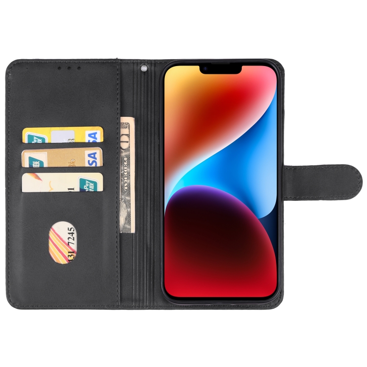 For iPhone 15 Plus Leather Phone Case(Black) For iPhone 15 Plus Leather Phone Case(Black)