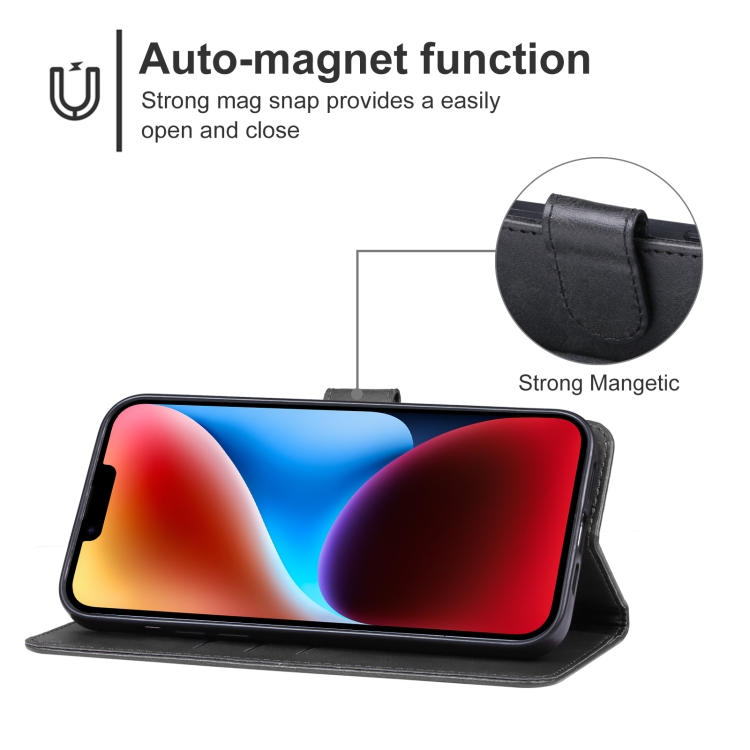 For iPhone 15 Plus Leather Phone Case(Black) For iPhone 15 Plus Leather Phone Case(Black)