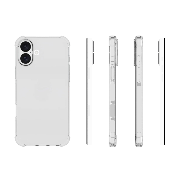 For iPhone 16 Plus Shockproof Non-slip Thickening TPU Phone Case(Transparent) For iPhone 16 Plus Shockproof Non-slip Thickening TPU Phone Case(Transparent)