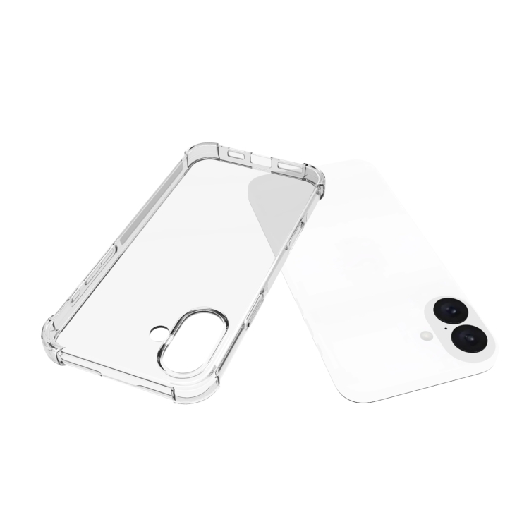 For iPhone 16 Plus Shockproof Non-slip Thickening TPU Phone Case(Transparent) For iPhone 16 Plus Shockproof Non-slip Thickening TPU Phone Case(Transparent)