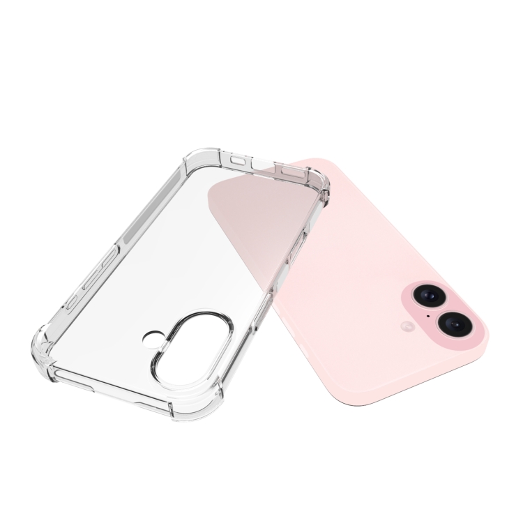 For iPhone 16 Shockproof Non-slip Thickening TPU Phone Case(Transparent)