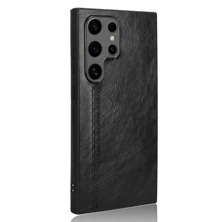 For Samsung Galaxy S24 Ultra 5G Cow Pattern Sewing Back Cover Phone Case(Black) For Samsung Galaxy S24 Ultra 5G Cow Pattern Sewing Back Cover Phone Case(Black)