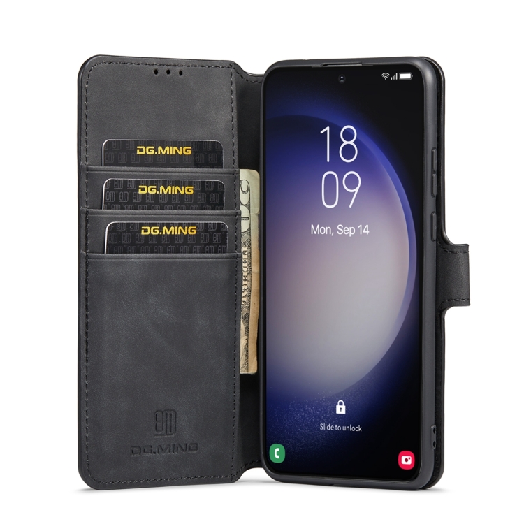 For Samsung Galaxy S23+ 5G DG.MING Retro Oil Edge Flip Leather Phone Case(Black) For Samsung Galaxy S23+ 5G DG.MING Retro Oil Edge Flip Leather Phone Case(Black)