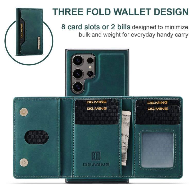 For Samsung Galaxy S24 Ultra 5G DG.MING M2 Series 3-Fold Multi Card Bag + Magnetic Phone Case(Green) For Samsung Galaxy S24 Ultra 5G DG.MING M2 Series 3-Fold Multi Card Bag + Magnetic Phone Case(Green)