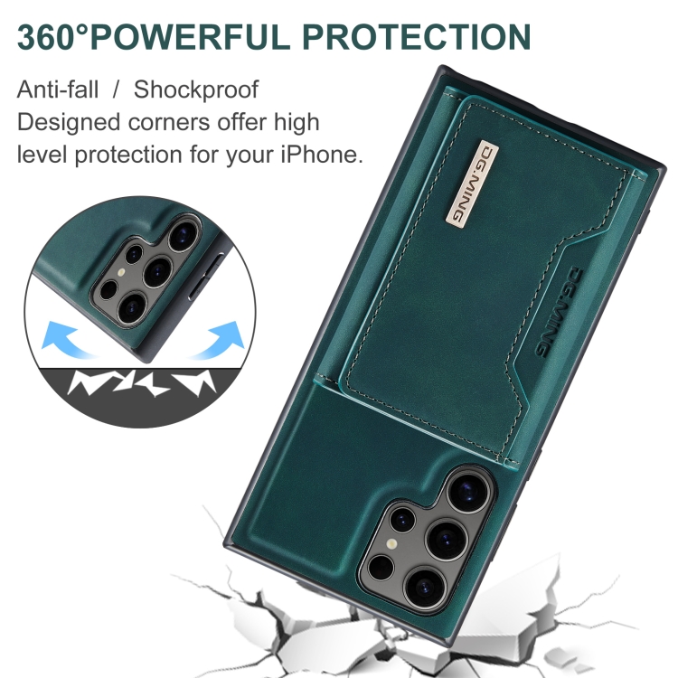 For Samsung Galaxy S24 Ultra 5G DG.MING M2 Series 3-Fold Multi Card Bag + Magnetic Phone Case(Green) For Samsung Galaxy S24 Ultra 5G DG.MING M2 Series 3-Fold Multi Card Bag + Magnetic Phone Case(Green)