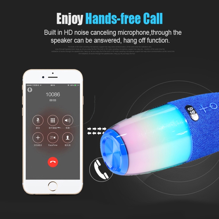 T&G TG644 5W High Power RGB Light Portable Bluetooth Speaker(Blue) T&G TG644 5W High Power RGB Light Portable Bluetooth Speaker(Blue)
