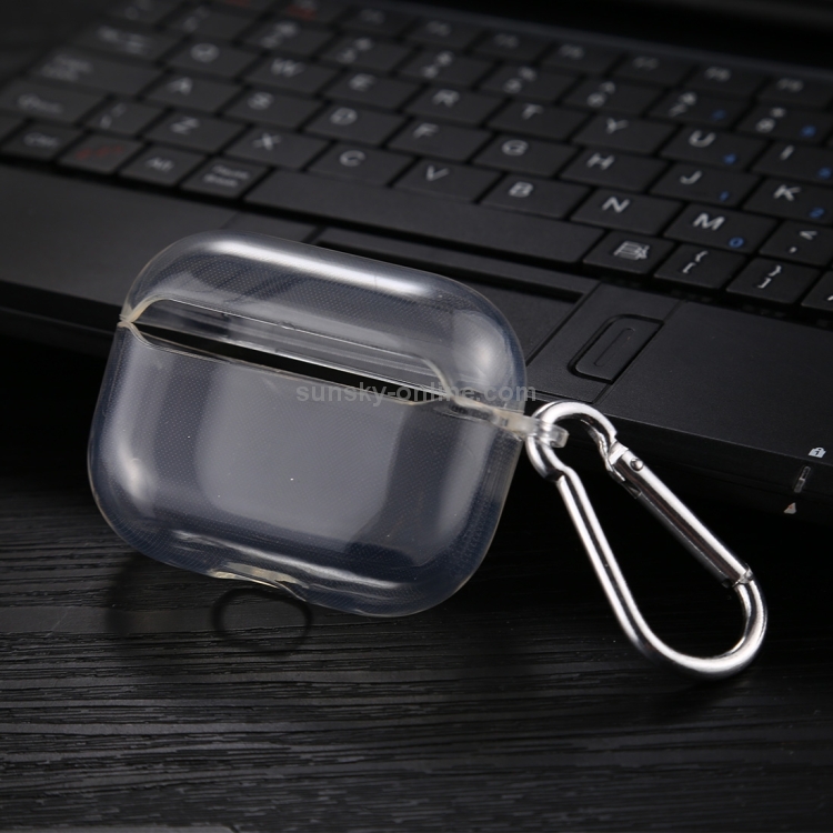 For AirPods Pro Transparent TPU Soft Earphone Protective Case with Hook For AirPods Pro Transparent TPU Soft Earphone Protective Case with Hook