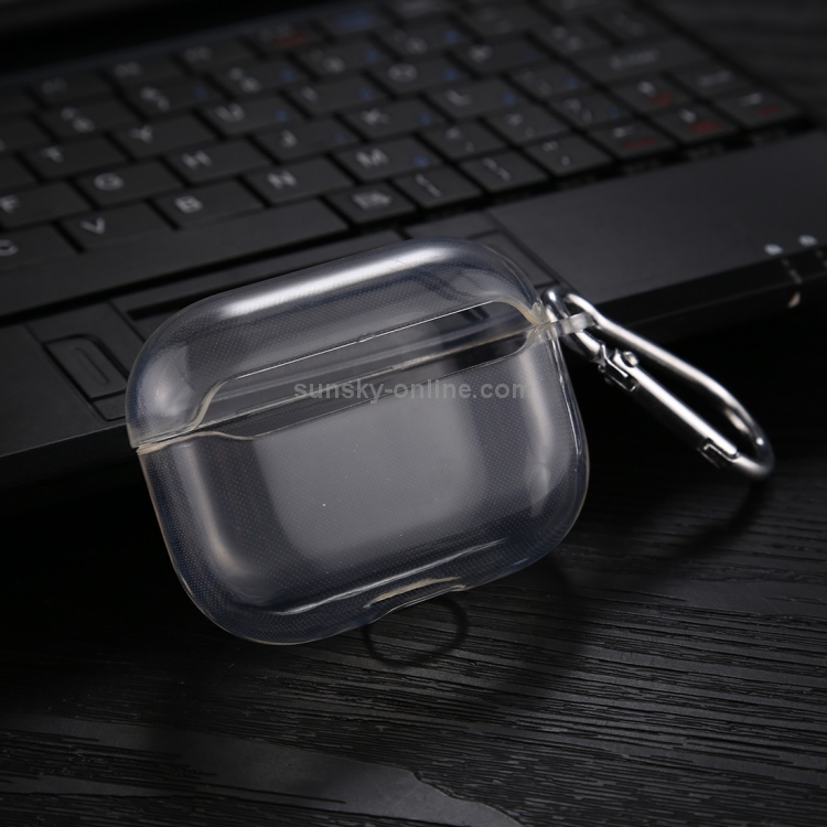 For AirPods Pro Transparent TPU Soft Earphone Protective Case with Hook For AirPods Pro Transparent TPU Soft Earphone Protective Case with Hook