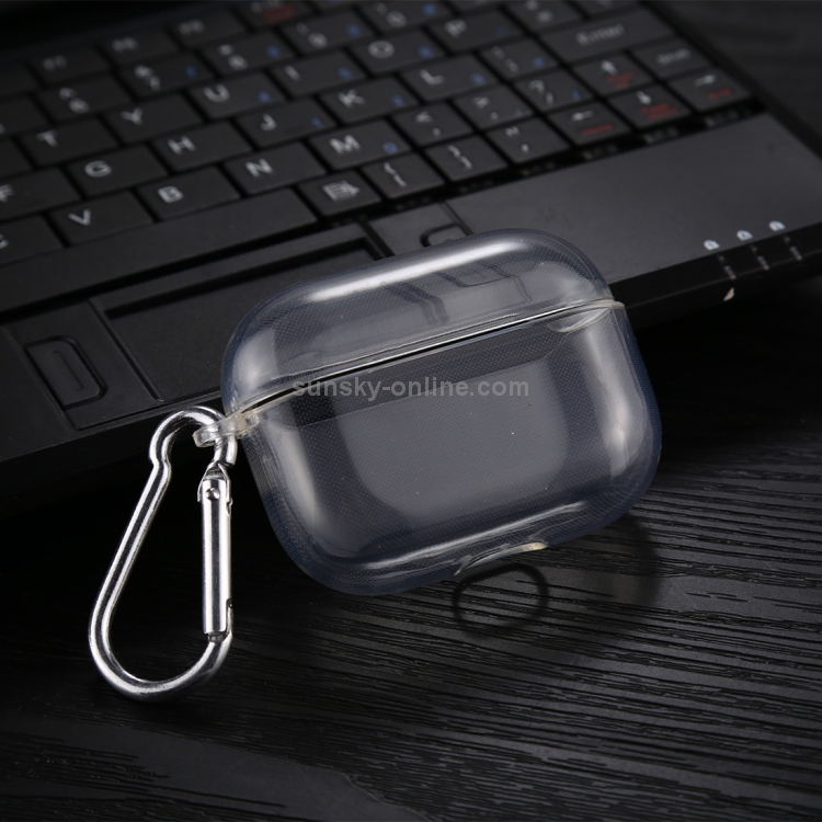 For AirPods Pro Transparent TPU Soft Earphone Protective Case with Hook For AirPods Pro Transparent TPU Soft Earphone Protective Case with Hook