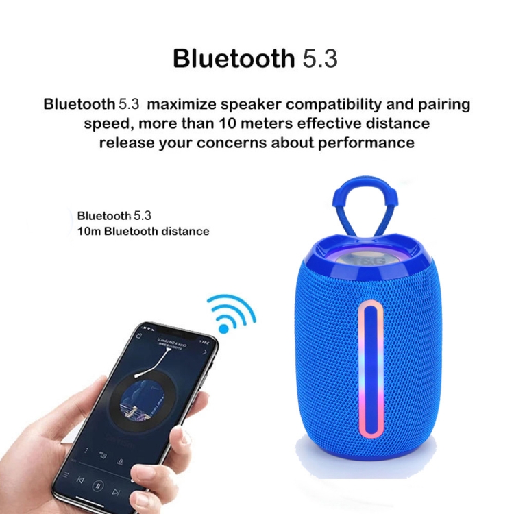 T&G TG653 TWS LED Mini Portable Wireless Stereo Sound Outdoor Speaker(Black)