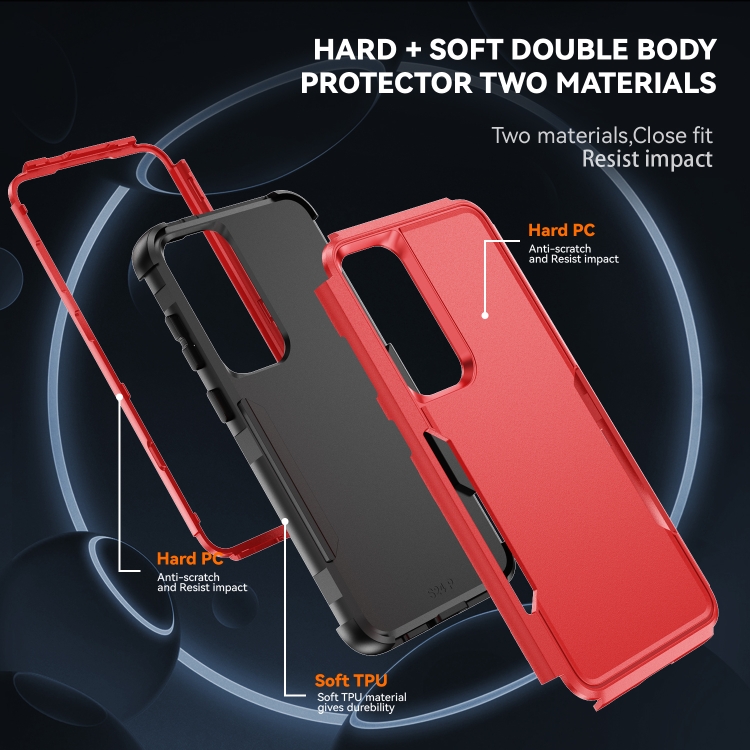 For Samsung Galaxy S24 5G TPU + PC Shockproof Protective Phone Case(Red + Black) For Samsung Galaxy S24 5G TPU + PC Shockproof Protective Phone Case(Red + Black)