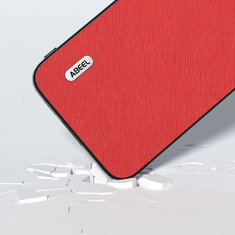 For Samsung Galaxy S23 FE 5G ABEEL Cross Texture Genuine Leather Phone Case(Red) For Samsung Galaxy S23 FE 5G ABEEL Cross Texture Genuine Leather Phone Case(Red)