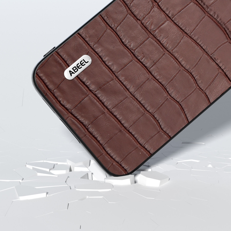 For Samsung Galaxy S23 FE 5G ABEEL Crocodile Texture Genuine Leather Phone Case(Brown) For Samsung Galaxy S23 FE 5G ABEEL Crocodile Texture Genuine Leather Phone Case(Brown)