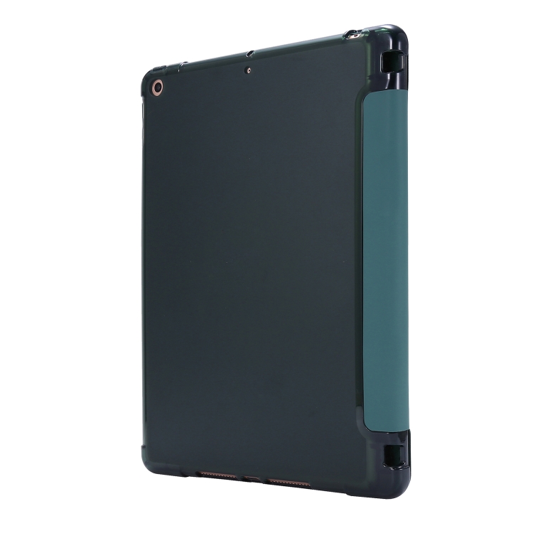 For iPad 10.2 2021 / 2020 / 2019 Airbag Horizontal Flip Leather Case with Three-fold Holder & Pen Holder(Dark Green) For iPad 10.2 2021 / 2020 / 2019 Airbag Horizontal Flip Leather Case with Three-fold Holder & Pen Holder(Dark Green)