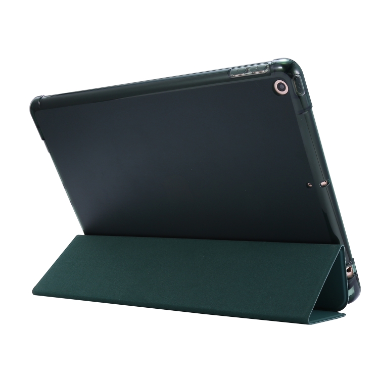 For iPad 10.2 2021 / 2020 / 2019 Airbag Horizontal Flip Leather Case with Three-fold Holder & Pen Holder(Dark Green) For iPad 10.2 2021 / 2020 / 2019 Airbag Horizontal Flip Leather Case with Three-fold Holder & Pen Holder(Dark Green)