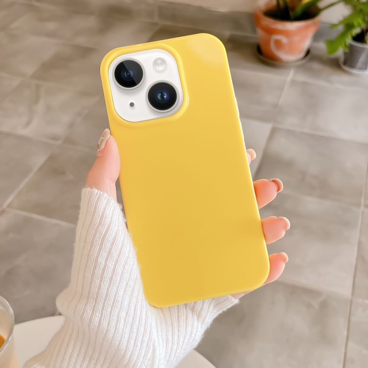For iPhone 14 Shockproof Solid Color TPU Phone Case(Yellow) For iPhone 14 Shockproof Solid Color TPU Phone Case(Yellow)